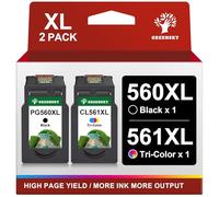 GREENSKY 560 561 XL Remplacement pour Cartouche Canon 560 561 XL pour Canon Pixma TS5350i TS5350 TS5351 TS5351i TS5351a TS7451 TS7450i TS7451a TS7450 TS5352 TS5353 PG560XL CL561XL (1 Noir, 1 Couleur)