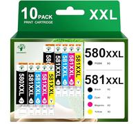 GREENSKY 580 581 Multipack XXL Compatible Ink Cartridges for Cartouche Canon 580 581 pour Pixma TS705a TR8550 TS8350 TS8351 TS8352 TS6350 TS6350a TS6351a (10-Pack)