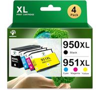 GREENSKY 950XL 951XL Cartouches Encre Remplace Les 951XL HP 950XL Compatibles Cartouches HP 950 et 951 pour HP Officejet Pro 8600 8610 8620 8615 8625 8630 8640 251DW 276DW 271DW (4 Paquets)