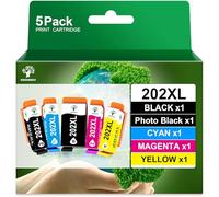 GREENSKY Cartouche 202XL Compatible pour Cartouche Epson 202 XL Multipack pour Cartouche Encre Epson XP 6100 pour Epson Expression Premium XP-6100 XP-6105 XP-6000 XP-6005 XP-6001 Imprimante (5er-Pack)
