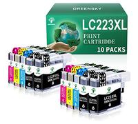 GREENSKY LC223XL Cartouche d'encre Compatible de Remplacement pour Brother LC223 LC223 XL pour Brother MFC J5720DW J480DW J4625DW J4420DW J5625DW J4620DW DCP J4120DW DCP J562DW (Paquet de 10)