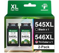 GREENSKY PG-545XL CL-546XL Cartouches d'encre Remplacement pour Cartouche Canon 545 546 XL pour Canon PIXMA TS3150 TS3350 TS3450 TR4550 TR4551 MG2550 MG3050 MG3051 MG2950 MX495 (1 Noir, 1 Tri-Couleur)