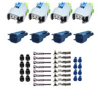 Greenspirits connecteur injecteur essence Bos EV6 / EV14 gris (4 x Ensemble) 15419715, 72098-06, 34062-0047 compatible avec Bosch Delphi connexion voiture moto