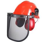 OZAKI - Casque Forestier Professionnel - Tronçonnage & Débroussaillage - Comprend Casque Protection, Casque Anti Bruit 25dB, Visière De Protection Grillagée Classe F 45m/s, Lunettes De Protection