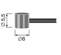 Greenstar 8651 Câble souple 19 fils à embout tonneau 6 x 5,5 mm F2336 6 x 6 x 1,5 mm