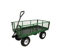 GREENSTAR - Chariot à roulettes Grillagé à Ouverture Latérale - Equipé de 4 Pneumatiques 13x350-6 - Dimensions Benne 114 x 59 x 30 cm - Idéal Transport d'Objets Lourds - Capacité Max : 454 kg