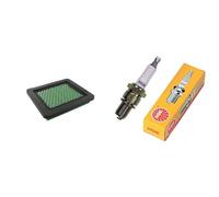 Greenstar Filtre à air pour tondeuse 21821, Moteurs Honda GC135, GCV135, GC160, GCV140, GCV145, GCV160, GCV170, GCV160AC et GCV190, Remplace le filtre Honda 17211-… & 11080 Bougie NGK BP5ES, Noir