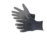 Greenstar Gants Atelier - Gants de Travail en Polyester et Polyuréthane - Pour Travaux Précis, Manipulation de Composants Gras - Taille 8/M, Gris-Noir