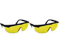 Greenstar OZAKI - Lunettes De Protection Vision+ - Verres Jaunes - Modèle Professionnel - Branches Réglables & Téléscopiques - Norme EN166 F - Débroussailleuse & Bricolage (Lot de 2)
