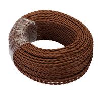 GreenSun Câble Electrique Textile 5M，Rétro torsadé fil tressé，Fil de cuivre recouvert de lin 2 noyaux（2x0,75 mm²），Pour DIY Pendentif Lampe/Café