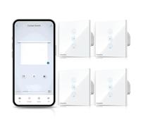 GreenSun Interrupteur Volet Roulant Connecté - Interrupteur WiFi Tactile pour Rideau de Fenêtre Compatible avec Alexa/Google Home, Contrôle APP Tuya/Smart Life, 4PCS