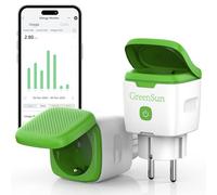 GreenSun Lot de 2 minuteries d'extérieur étanches - Compteur électrique d'extérieur pour prise de courant - Application Smart Life - Compatible avec Alexa Google Home 16A