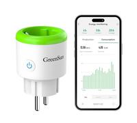 GreenSun Prise Connectée 16A 2,4GHz Alexa Minuteur, Prise Électrique Programmable avec Mesure de Consommation d'Énergie pour Panneau Solaire Photovoltaïque Compatible Google Home