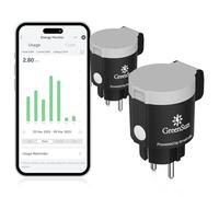 GreenSun Prise Connectée Extérieure - 16A Type E 2PCS Prise WiFi Programmable Commande Vocale Compatible avec Alexa et Google Home, Compteur d'Énergie, Contrôle APP Smart Life 2,4GHz IP44