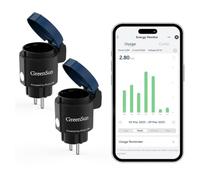 GreenSun Prise Connectée Extérieure WiFi Smart Life vocal Alexa Bleu 2pc | Suivi consommation, commande à distance, minuterie et contrôle vocal Alexa/Google pour jardin, terrasse et appareils dehors.
