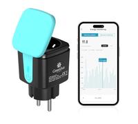 GreenSun Prise Connectée Extérieure WiFi Smart Life vocal Alexa Cyan 1pc | Suivi consommation, commande à distance, minuterie et contrôle vocal Alexa/Google pour jardin, terrasse et appareils dehors.