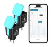 GreenSun Prise Connectée Extérieure WiFi Smart Life vocal Alexa Cyan 2pc | Suivi consommation, commande à distance, minuterie et contrôle vocal Alexa/Google pour jardin, terrasse et appareils dehors.