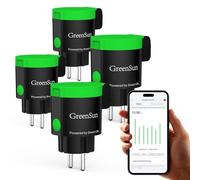 GreenSun Prise Connectée Extérieure WiFi Smart Life vocal Alexa Vert 4pc | Suivi consommation, commande à distance, minuterie et contrôle vocal Alexa/Google pour jardin, terrasse et appareils dehors.