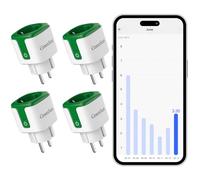 GreenSun Prise Connectée Smart Life - 4PCS Prise Intelligente Programmable Commande Vocale Compatible avec Alexa et Google Home, Compteur d'Énergie Télécommande APP Tuya, 2,4GHz WiFi