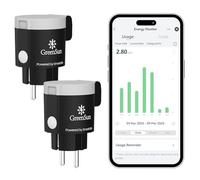 GreenSun Prise intelligente externe - VeSync APP télécommande programmable 16 A, compteur de consommation électrique, prise WIFI compatible avec Alexa/Google Home IP44 étanche, 2 pièces