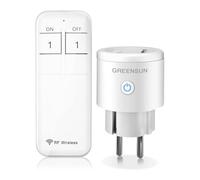 GreenSun Prise Telecommande Sans Fil - 30M 3680W Prise Connectée 16A Interrupteur avec Telecommande RF Smart Plug pour Lampe et Électroménager