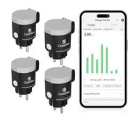 GreenSun Prise Wi-Fi d'extérieur - 4 minuteries d'extérieur Smart Life Prise WiFi Mesure du courant IP44 étanche Commande vocale avec Alexa/Google Home 16 A 3680 W Non compatible avec VeSync