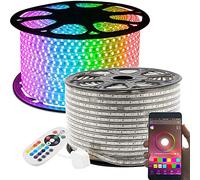 GreenSun Ruban à LED, étanche, 50m RGB Bande LED Lumineuses aux couleurs changeantes avec une télécommande Bluetooth à 24 Touches Pour Fête de Noël, Les Jardins, Maisons