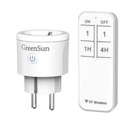 GreenSun Télécommande Prise Connectée Sans Fil - Commande à Distance Avec Fonction de Temporisation - Prise de Courant Domotique RF