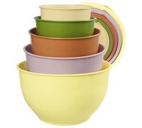 Greentainer Ensemble de saladiers avec couvercle, bols à mélanger en plastique réutilisable, bols empilables et emboîtables pour la cuisine, grands bols