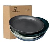 Greentainer Set de 4 Assiettes 22,3 cm en PP - Pizza, Gâteaux, Incassables pour Salade, Dessert, Petit-Déjeuner - Passe au Micro-ondes et Lave-vaisselle, Sans BPA