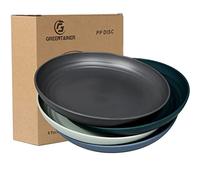 Greentainer Set de 4 Grandes Assiettes 25 cm en Polypropylène - Incassables, Légères, Réutilisables et Empilables - Parfaites Maison, Pique-Nique, Camping - Micro-Ondes & Lave-Vaisselle