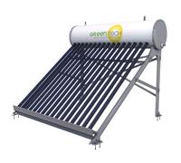GreenTechSolar Système thermique solaire sans pression avec tubes sous vide - Thermosiphon - Chauffe-eau solaire - Acier inoxydable (intérieur), isolation PU 5 cm, résistant à la grêle jusqu'à 2,5 cm
