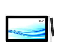 GreenTouch Écran LCD Tactile Ouvert 15,6 Pouces - Écran Tactile capacitif PCAP - 1920 x 1080-16:9 - Cadre Noir et Argent