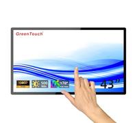 GreenTouch Écran tactile industriel de 43" pour la signalisation numérique, luminosité de l'écran 500 nits, résolution 1920 x 1080p, haut-parleur intégré, avec ports HDMI, VGA et DVI pour la publicité