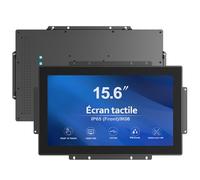 GreenTouch Moniteur Tactile Industriel d'extérieur Haute luminosité 15,6 Pouces à Cadre Ouvert, Montage Mural, intégré - Ports VGA, HDMI et DVI - 16:9