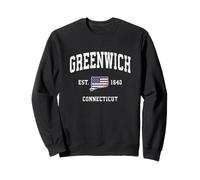 Greenwich Connecticut CT Drapeau américain Vintage Sweatshirt