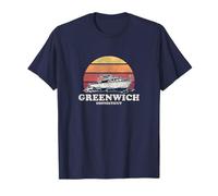 Greenwich CT Bateau rétro années 70 T-Shirt