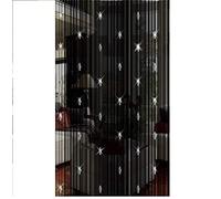 GREENWISH Rideaux à Franges en Perles Noires - Rideau à Franges en Cristal - Rideau de séparation de pièce pour Porte, décoration d'intérieur (3,28 x 2 m)
