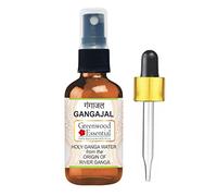 GREENWOOD ESSENTIAL Gangajal Holy Ganga Eau de Ganga à l'origine du Gange de la rivière Devprayag dans un flacon en verre ambré avec vaporisateur et compte-gouttes 100 ml