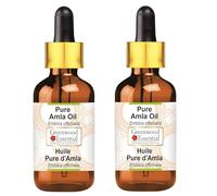 Greenwood Essential Huile d'amla naturelle pure (Emblica officinalis) avec compte-gouttes en verre de qualité thérapeutique naturelle 100 ml x 2 (6,76 oz)