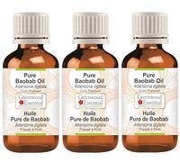 Greenwood Essential Huile de baobab pure naturelle (Adansonia digitata) pressée à froid 100 ml x 3 (10 oz)