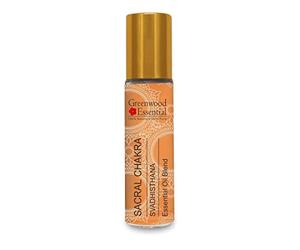 Greenwood Essential Huile de chakra sacré (Svadhisthana) - Idéale pour la méditation, la purification, le yoga, l'alignement des chakras, la relaxation, la guérison et les rituels, 8 ml (0,27 oz)