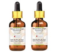 Greenwood Essential Huile de coco extra vierge naturelle (Cocos nucifera) avec compte-gouttes en verre pressée à froid 100 ml x 2 (6,76 oz)