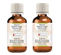 Greenwood Essential Huile de coco vierge naturelle bio (Cocos nucifera) pressée à froid 100 ml x 2 (6,76 oz)