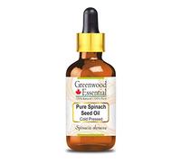 Greenwood Essential Huile de graines d'épinards pure naturelle (Spinacia oleracea) avec compte-gouttes en verre pressée à froid 50 ml