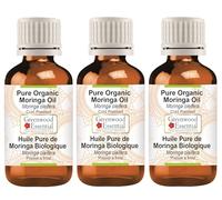 Greenwood Essential Huile de Moringa bio naturelle (Moringa oleifera) pressée à froid 100 ml x 3 (10 oz)