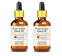 Greenwood Essential Huile de noyau d'oignon pure naturelle (Allium cepa) avec compte-gouttes en verre pressée à froid 100 ml x 2 (6,76 oz)
