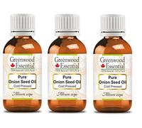 Greenwood Essential Huile de noyau d'oignon pure naturelle (Allium cepa) pressée à froid 100 ml x 3 (10 oz)