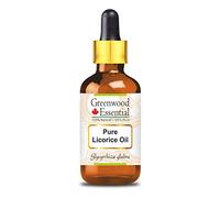 Greenwood Essential Huile de réglisse naturelle pure (glycérhiza glabra) avec compte-gouttes en verre Qualité thérapeutique naturelle 50 ml