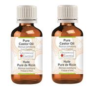 Greenwood Essential Huile de ricin pure naturelle (Ricinus communis) pressée à froid 100 ml x 2 (6,76 oz)